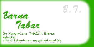 barna tabar business card